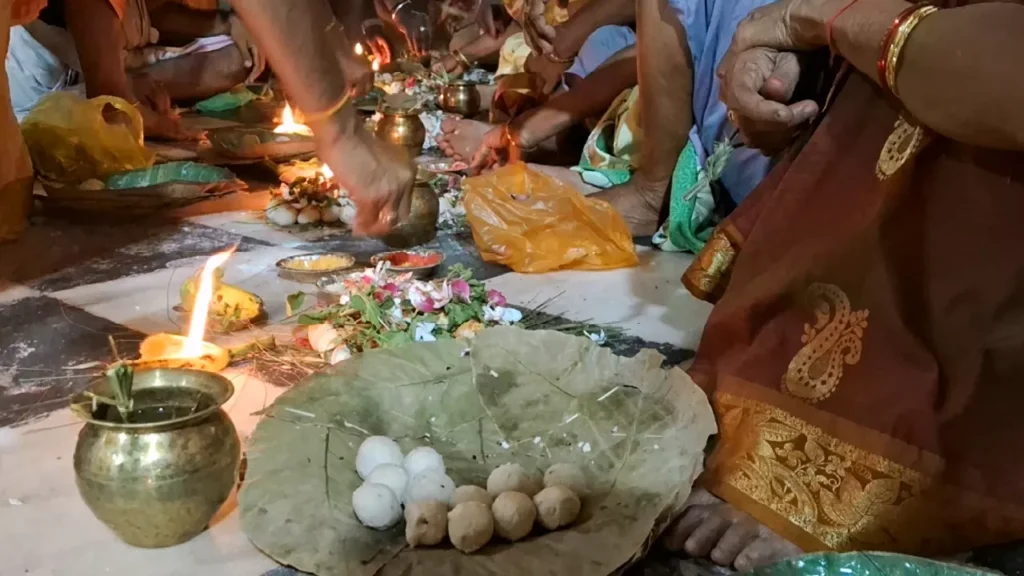Sacred Pitrupaksha rituals with pindas and a lit diya- Prepare Home for Shradh